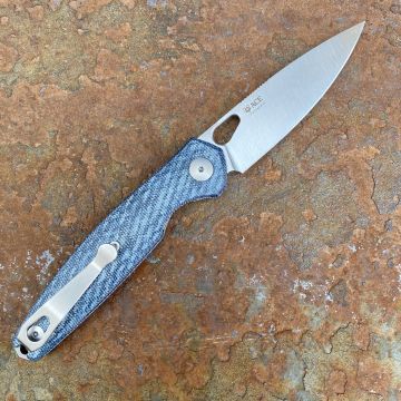 GiantMouse ACE Reo Denim Canvas Micarta Magnacut Satin Blade Folding Knife