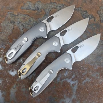 GiantMouse ACE Tribeca Titanium Brass Backspacer Satin Magnacut Folding Knife