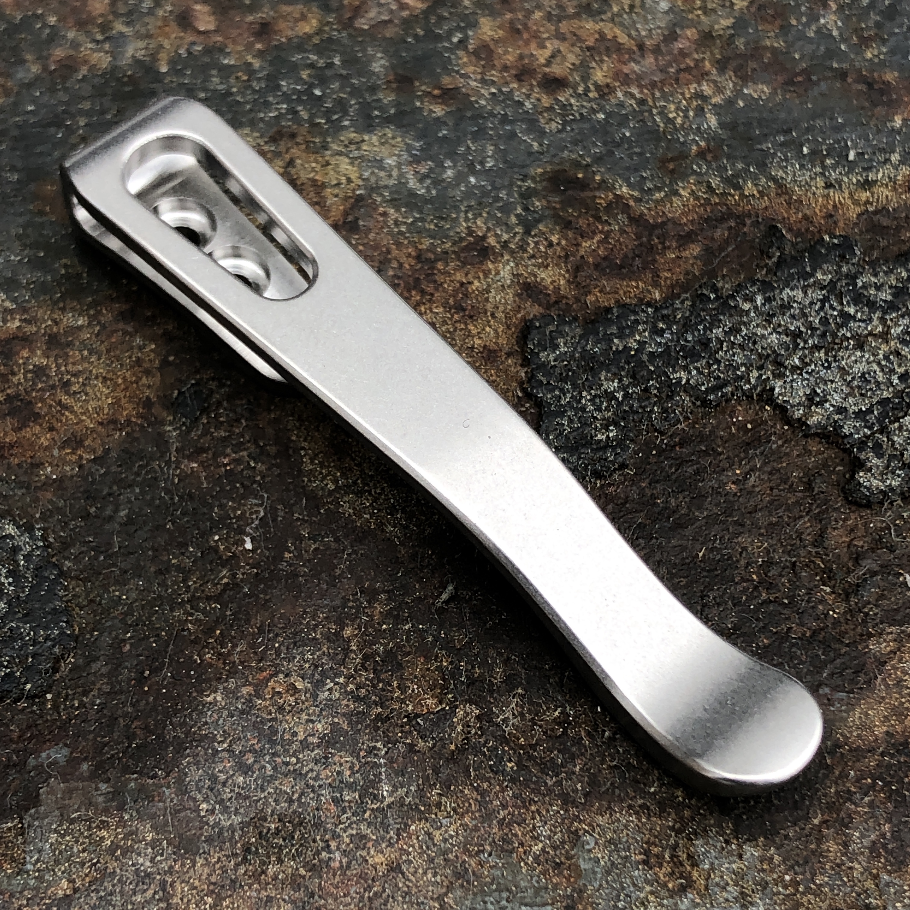 USA Made Hinderer Knives Long Milled Titanium Pocket Clip