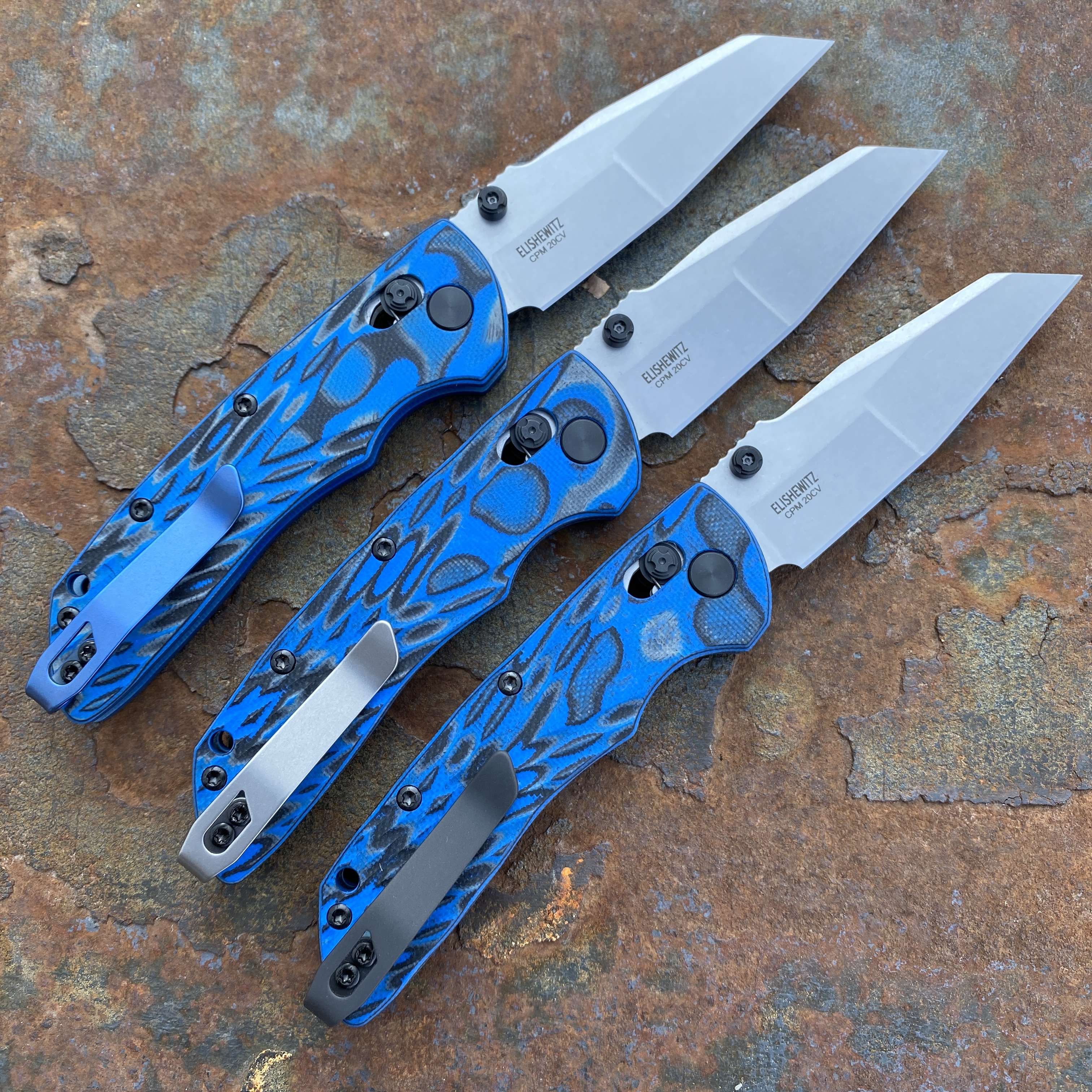 Hogue Deka Blue Lava G-Mascus Stonewashed Wharncliffe 20CV Blade
