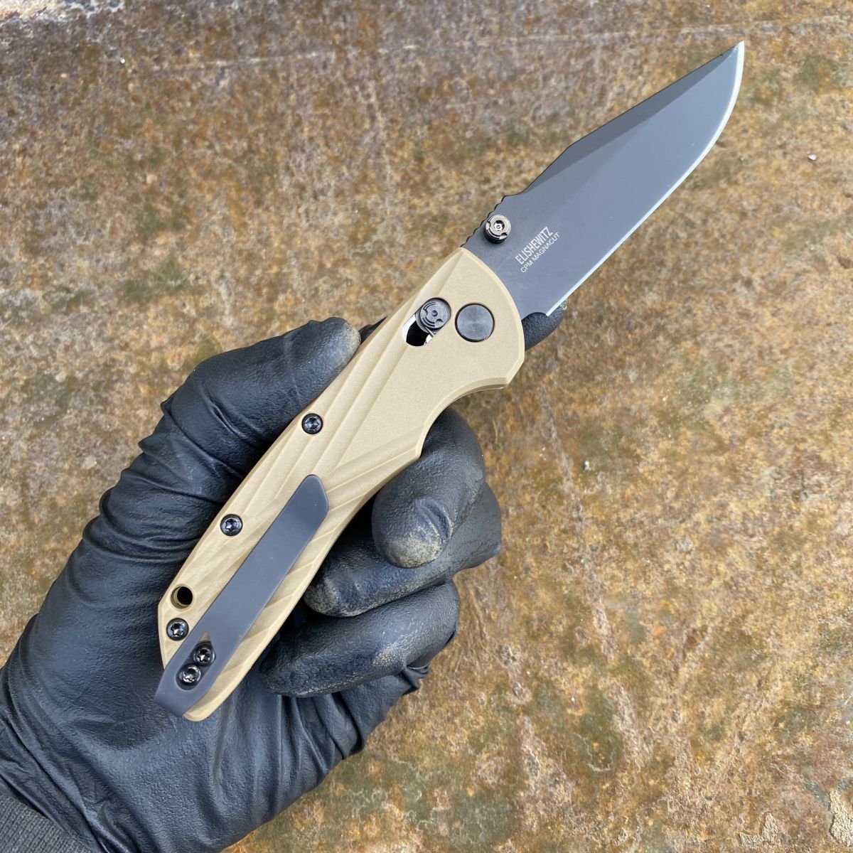 Hogue Deka FDE Polymer Black Clip Point Magnacut Blade