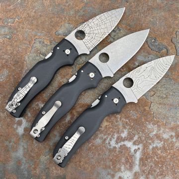 Spyderco Shaman Black G10 Scales Stonewash S30V Blade Folding Knife