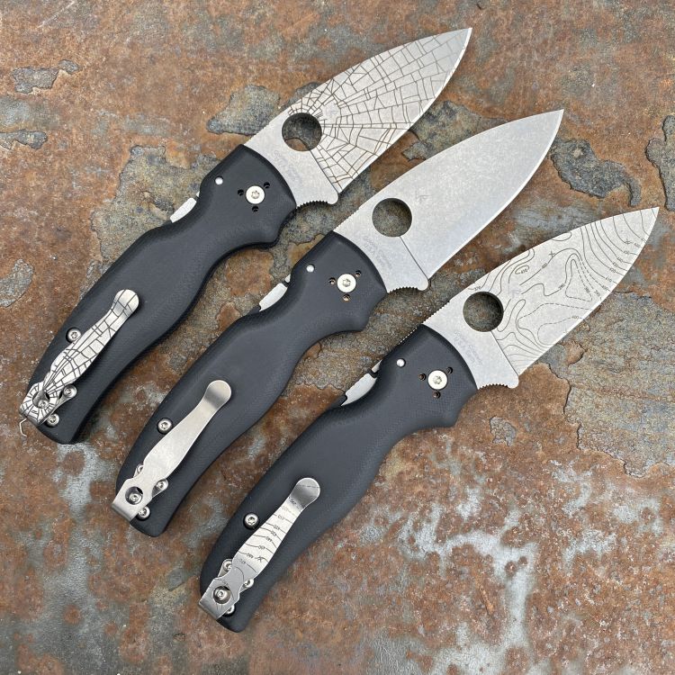 Spyderco Shaman Black G10 Scales Stonewash S30V Blade Folding Knife