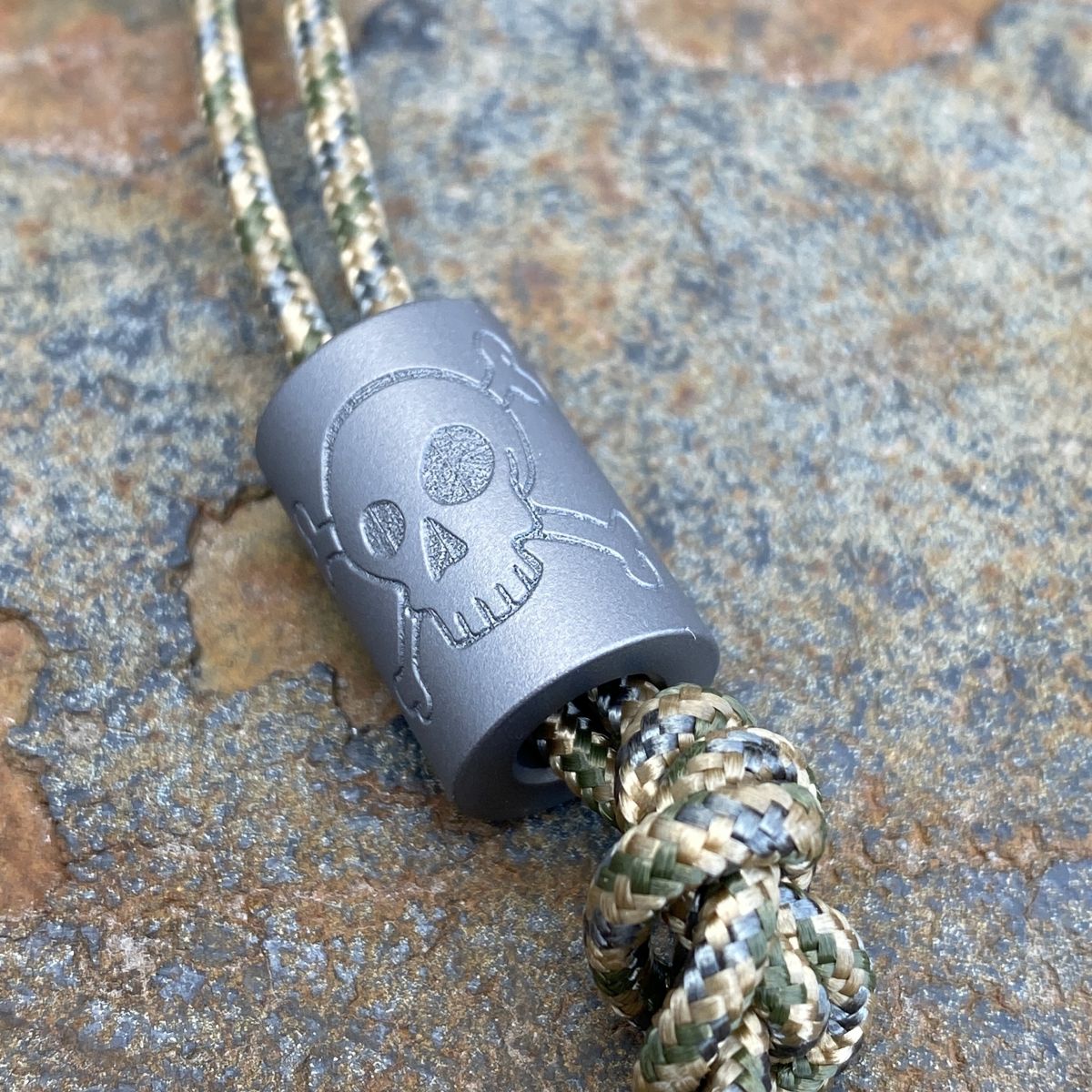 Titanium Lanyard Bead Knife Paracord Beads Ti Beads With Handmade Lanyard