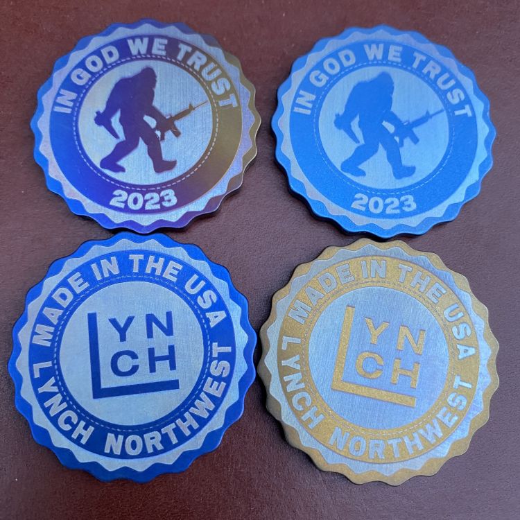 Lynch Northwest Bigfoot Titanium Bottle Cap Token