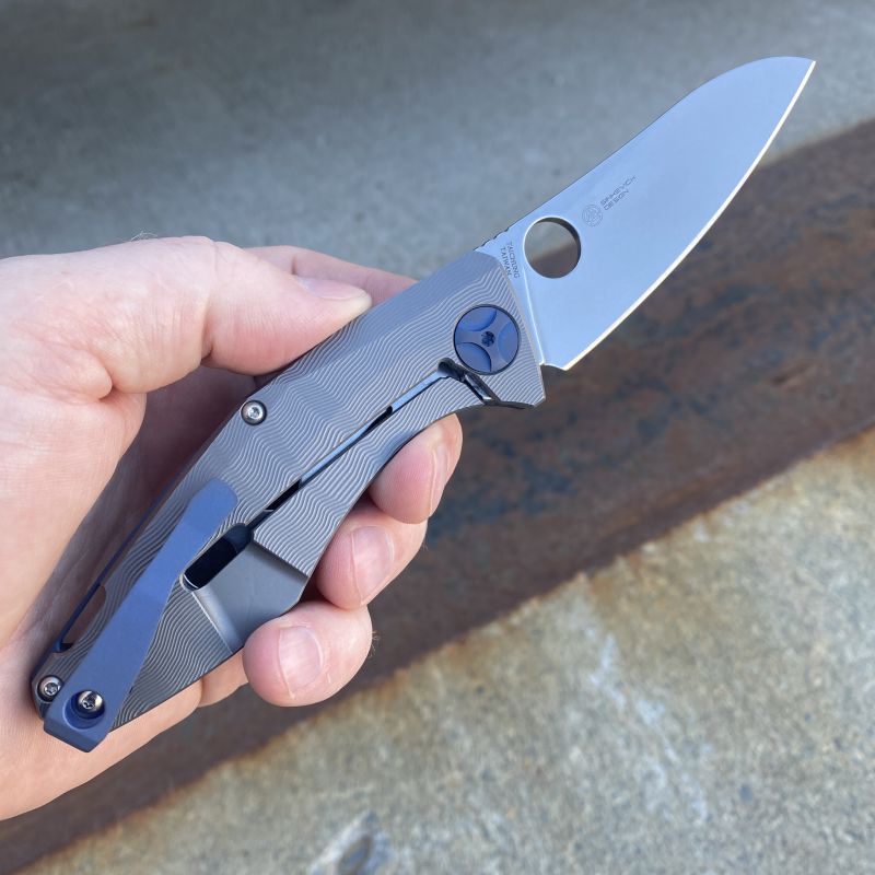 Spyderco Drunken Titanium/Carbon Fiber Framelock S90V Machined Folding Knife