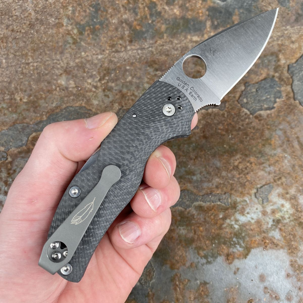 Spyderco Native 5 Fluted Carbon Fiber Scales Satin S90V Blade