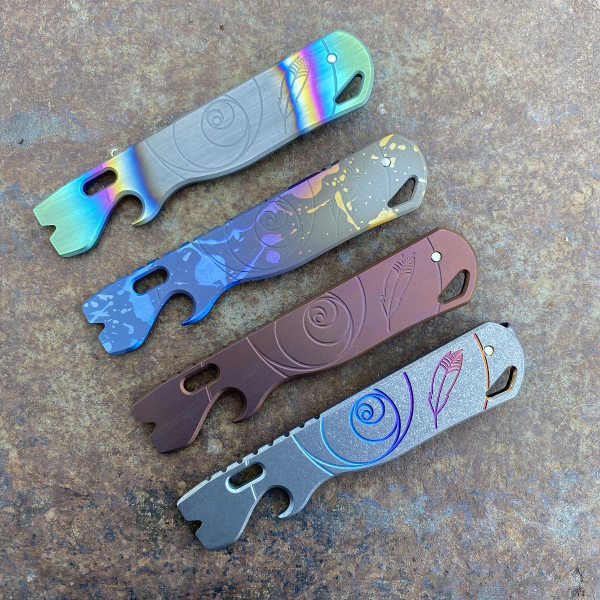 All Access Pass v1a Prybar EDC Pocket Tool Fibonacci Design