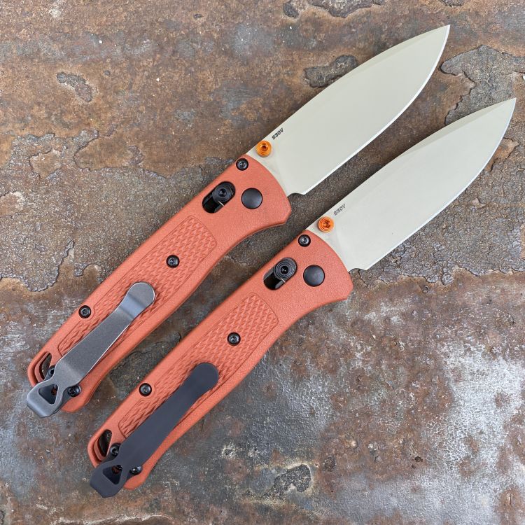 Benchmade Bugout Rust Orange Polymer Scales 3.2" Desert Verde S30V Blade Folding Knife