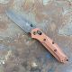 Benchmade Mini Osborne Burnt Copper Aluminum Scales 2.9" BW MagnaCut Blade Folding Knife