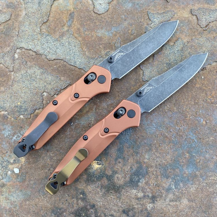 Benchmade Mini Osborne Burnt Copper Aluminum Scales 2.9" BW MagnaCut Blade Folding Knife