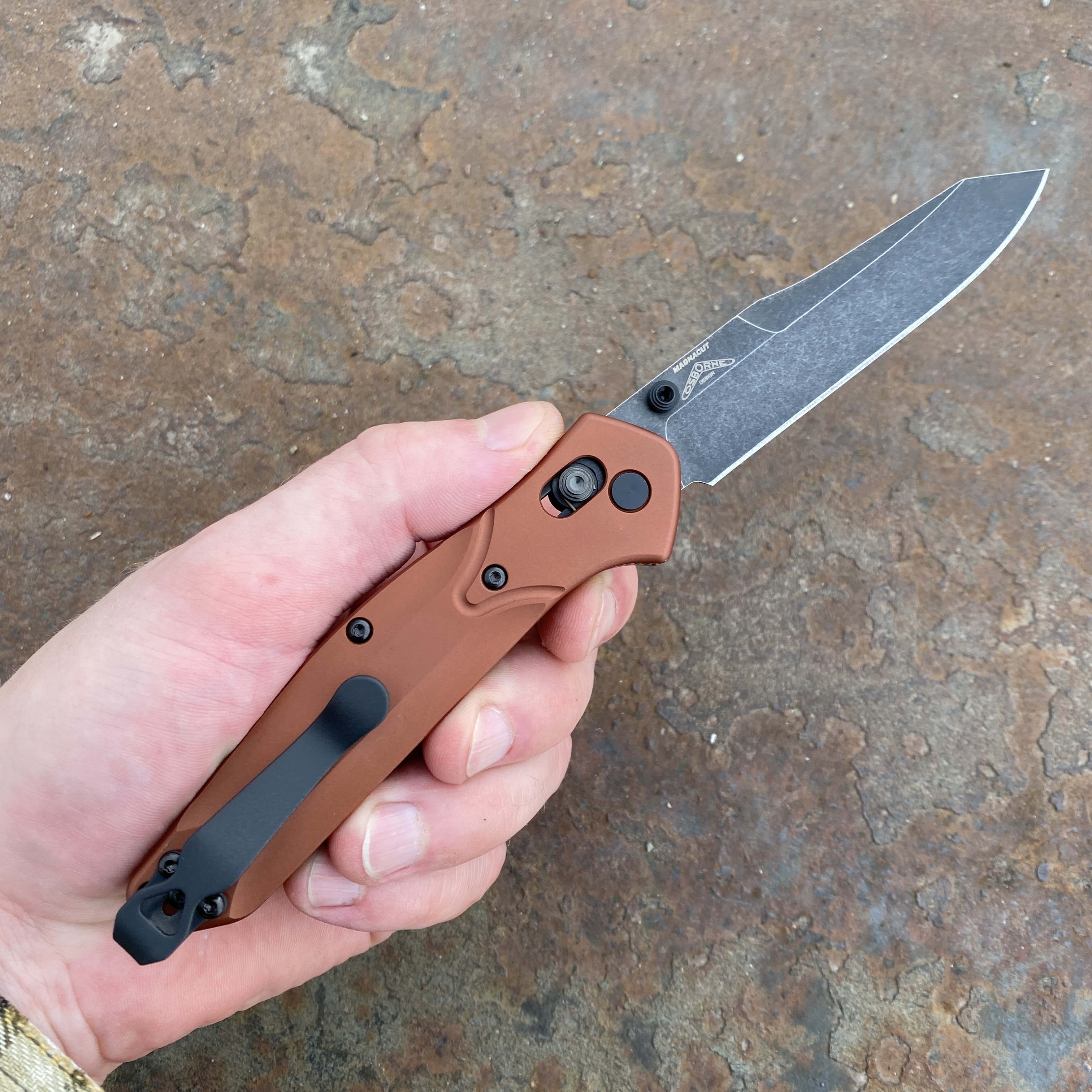Benchmade Osborne AXIS Burnt Copper Aluminum Scales 3.4