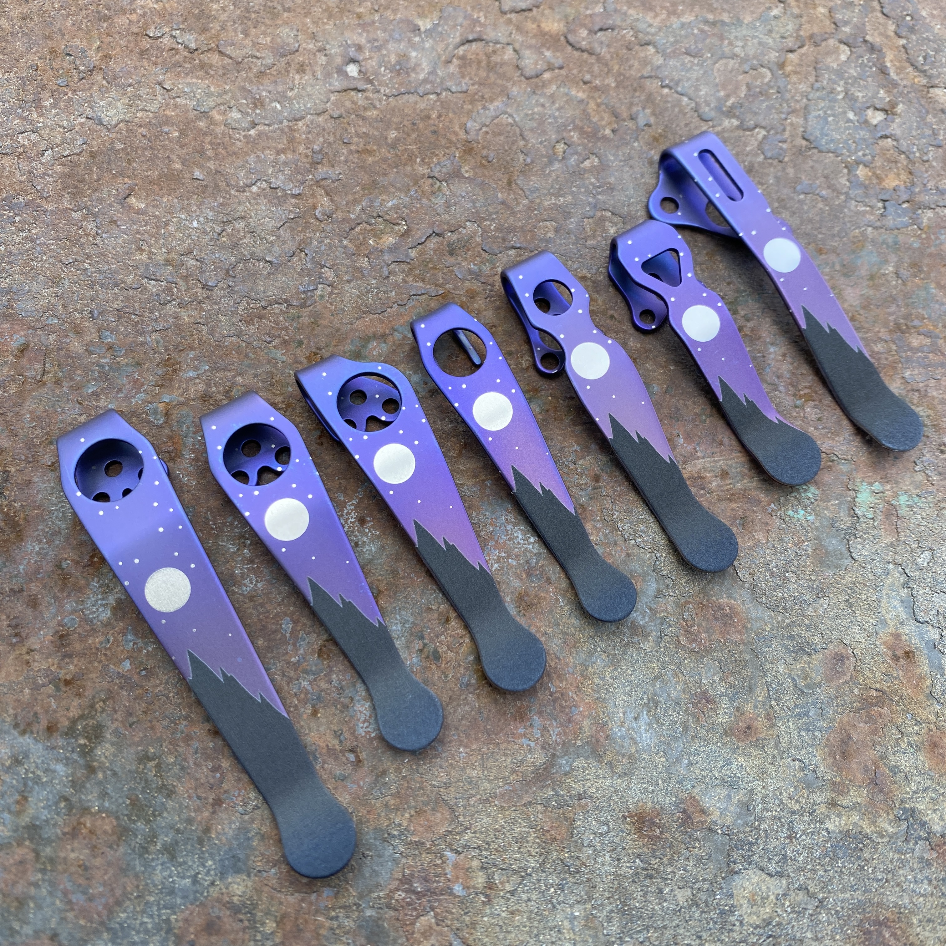 Night Sky Deep Carry Titanium Pocket Clips