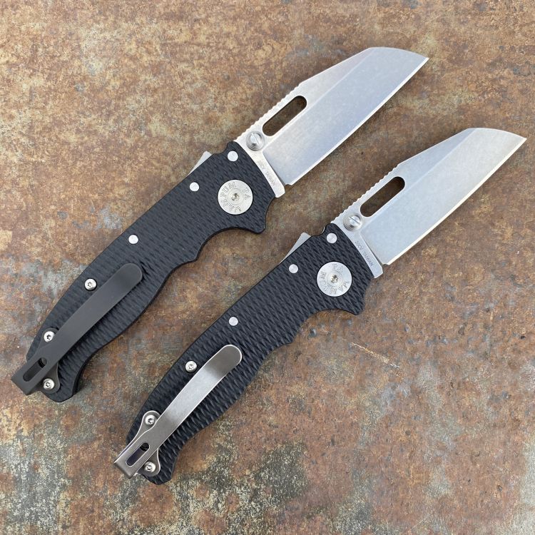 Demko AD20.5 Black G10 Scales Stonewashed 20CV Sharks Foot Blade Folding Knife