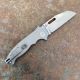 Demko AD20.5 Smooth Titanium Scales Stonewashed 20CV Sharks Foot Blade Folding Knife