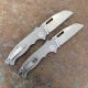 Demko AD20.5 Smooth Titanium Scales Stonewashed 20CV Sharks Foot Blade Folding Knife