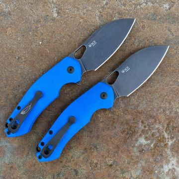 GiantMouse ACE Biblio XL Blue G10 Vanadis PVD Blade Folding Knife