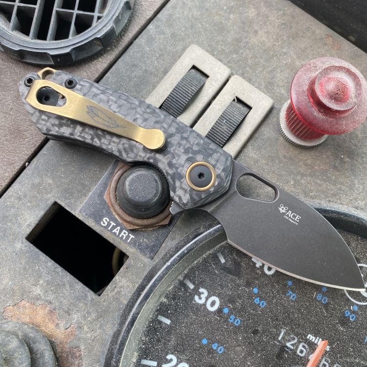 GiantMouse ACE RIV Liner Lock Carbon Fiber PVD Magnacut Blade Folding Knife Exclusive