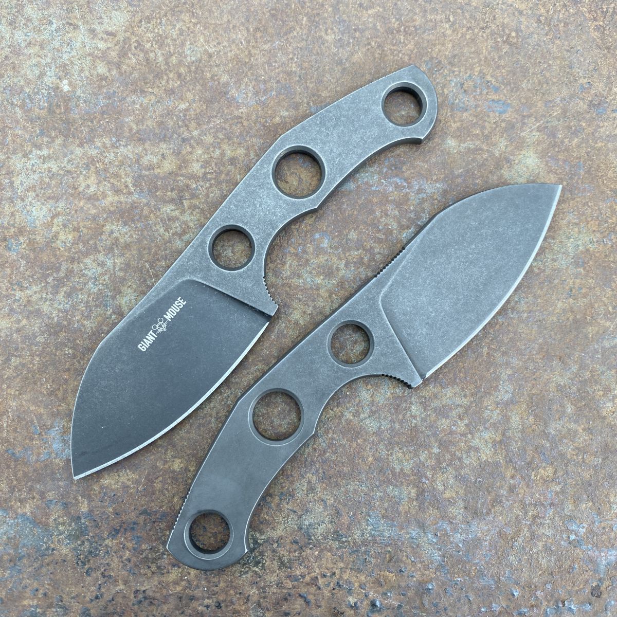 GiantMouse GMF1-F Dark Stonewashed PVD Bohler M390 Fixed Blade