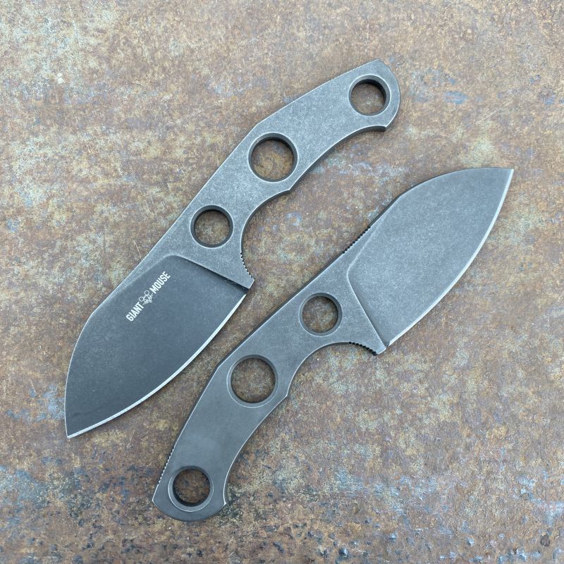 GiantMouse GMF1-P Dark Stonewashed PVD Bohler N690 Fixed Blade