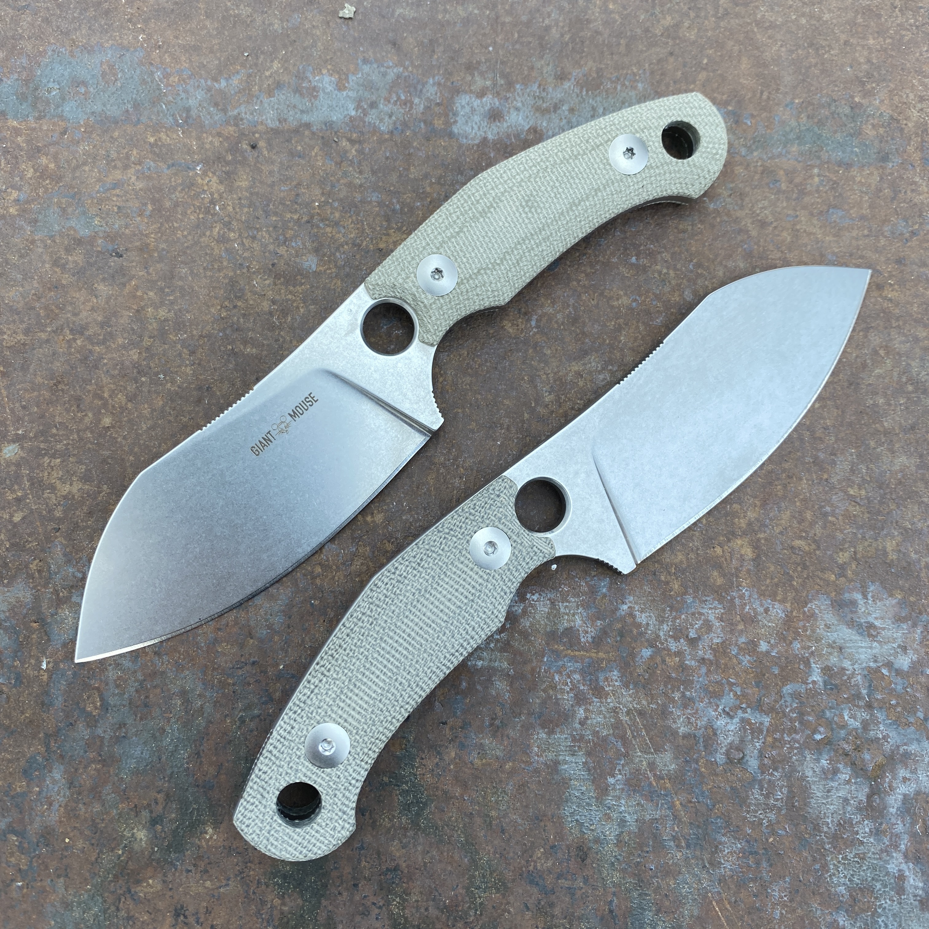 GiantMouse GMF1-XL Green Canvas Micarta Stonewashed Bohler N690