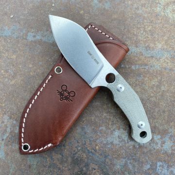 GiantMouse GMF1-XL Green Canvas Micarta Stonewashed Bohler N690 Fixed Blade