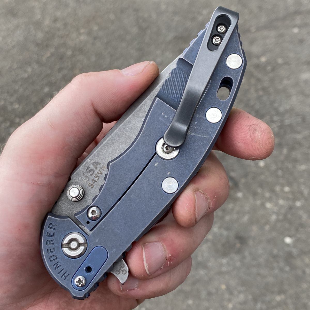 USA Made Hinderer Knives Long Milled Titanium Pocket Clip