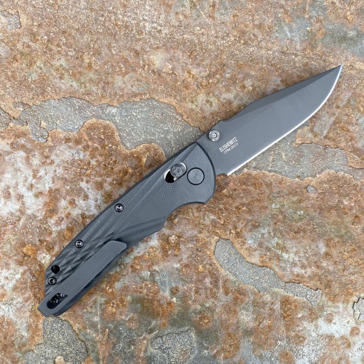 Hogue Deka Black G10 Black Clip Point 20CV Blade Deep Carry Titanium Clip
