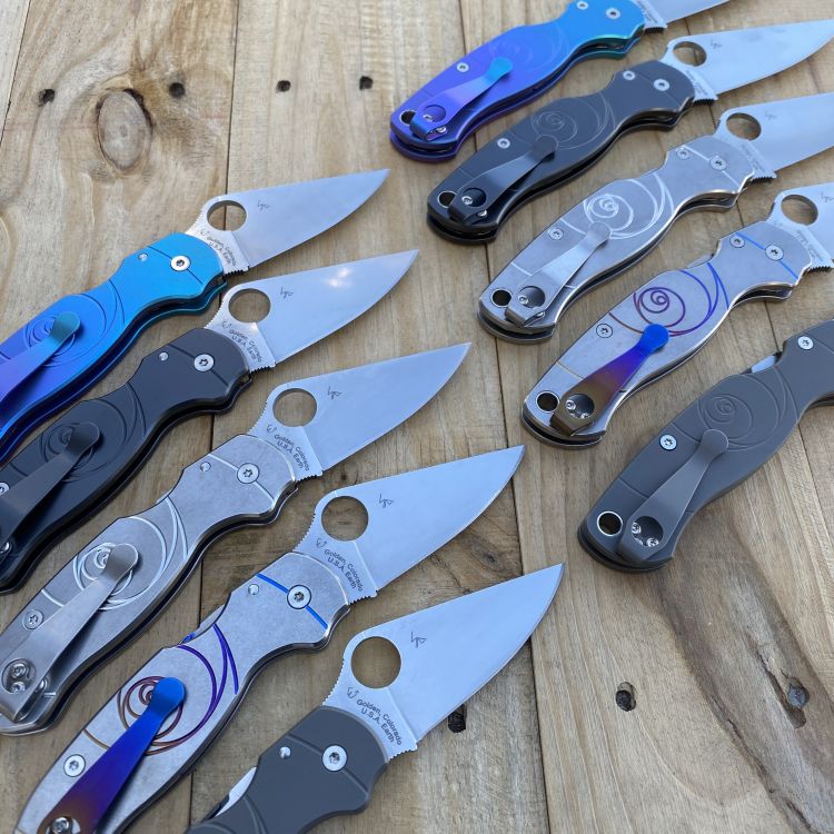 Spyderco Para 3 Limited Run "Fibonacci" Titanium Scale Kit