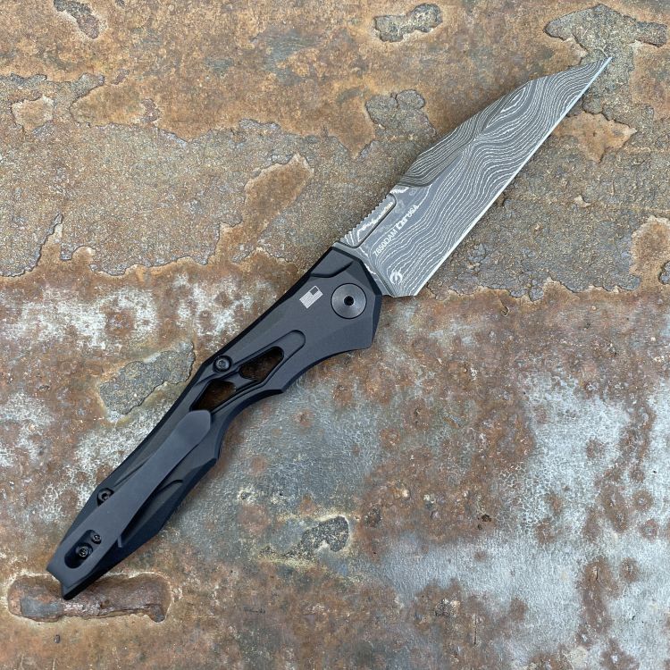 Kershaw Launch 13 Auto Black Aluminum Black Damascus Blade Folding Knife