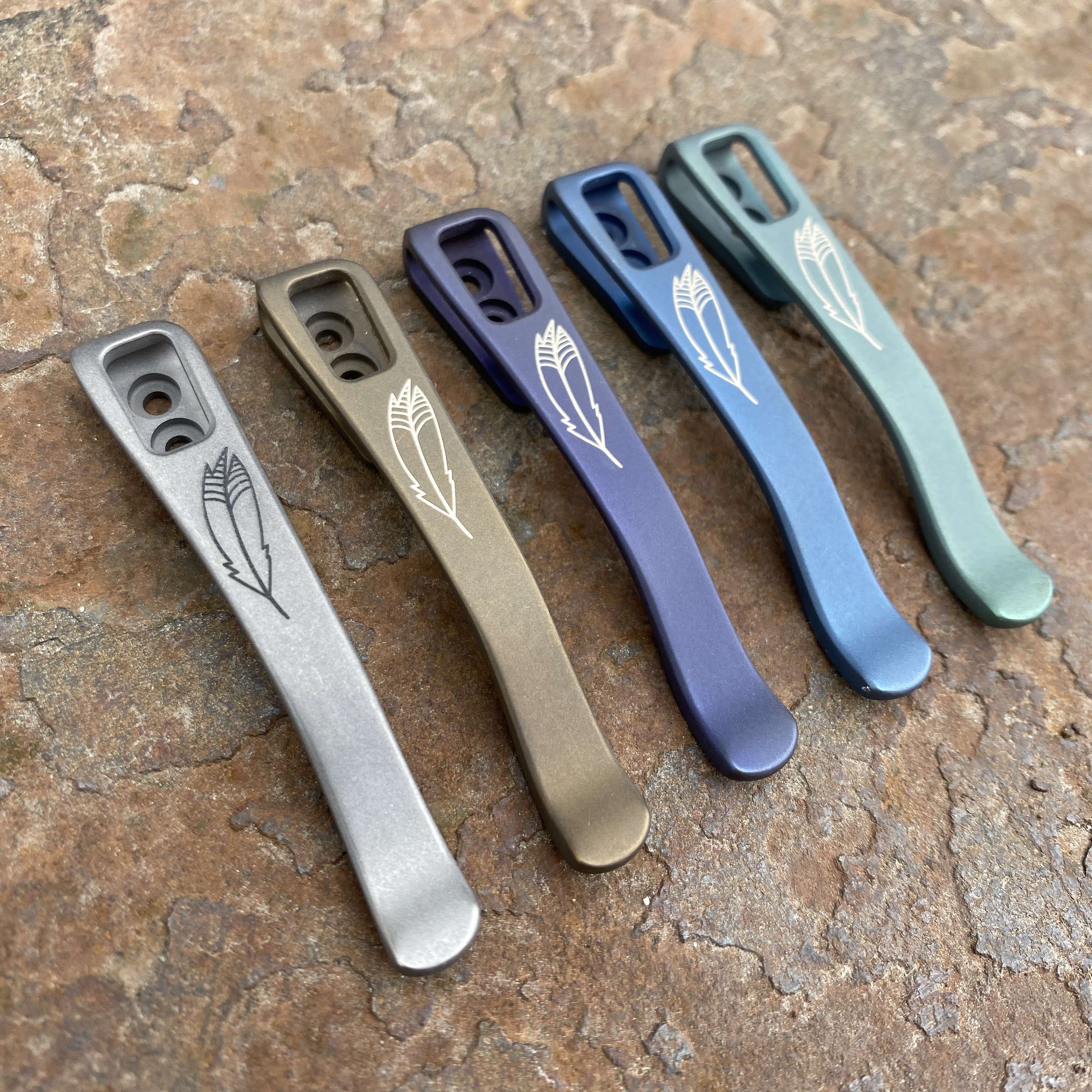 Deep Carry Titanium Milled Clip For McNees MAC 2 Knives