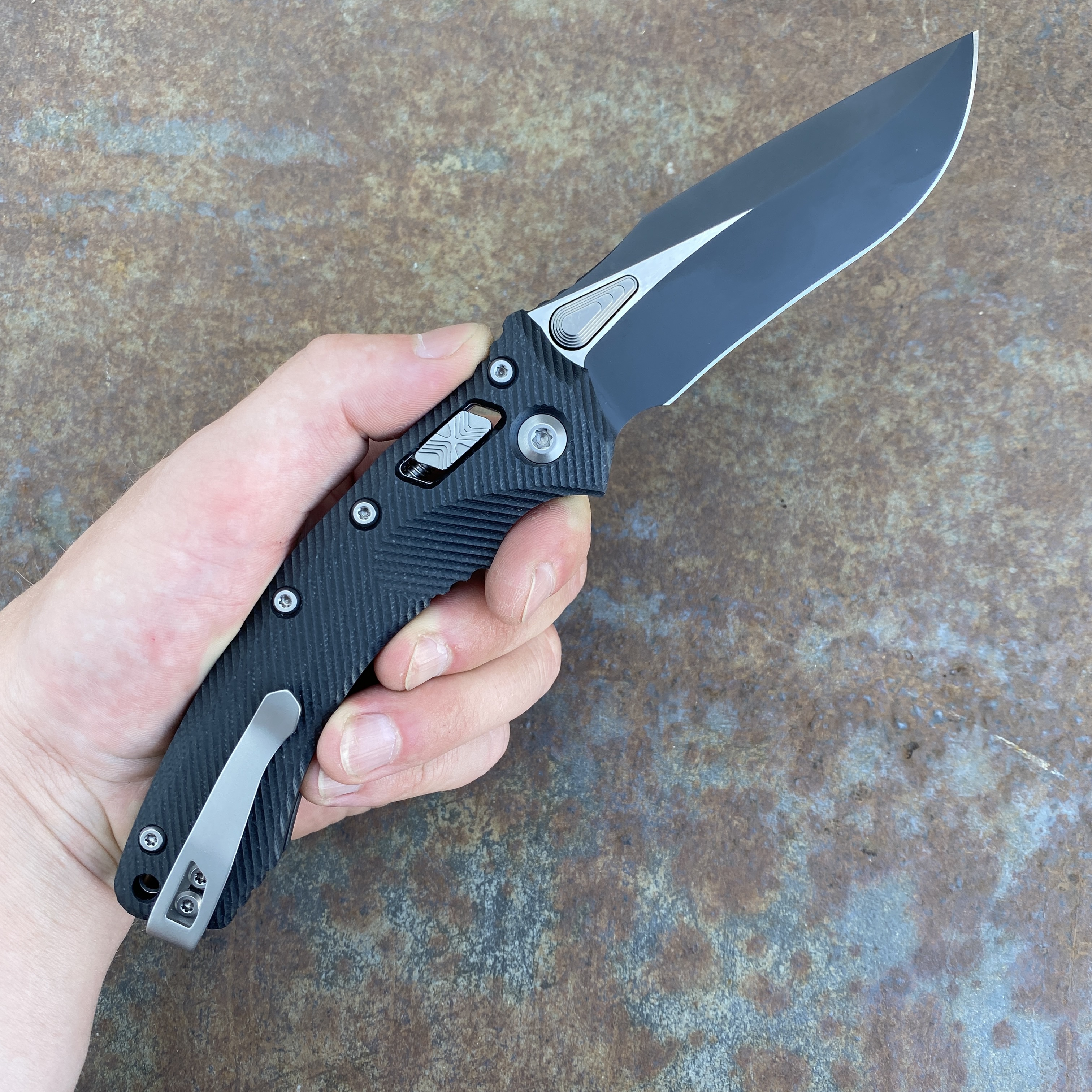 Microtech Amphibian Ram-Lok Fluted OD Green G10 Black M390 (137RL