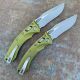 Microtech Amphibian Ram-Lok Fluted OD Green Aluminum Apocalyptic M390 Folding Knife