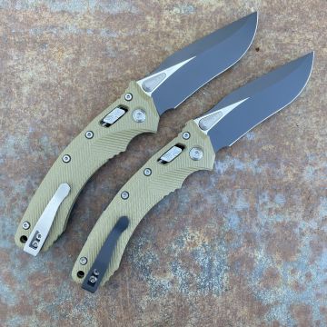 Microtech Amphibian Ram-Lok Fluted OD Green G10 Black M390 Folding Knife