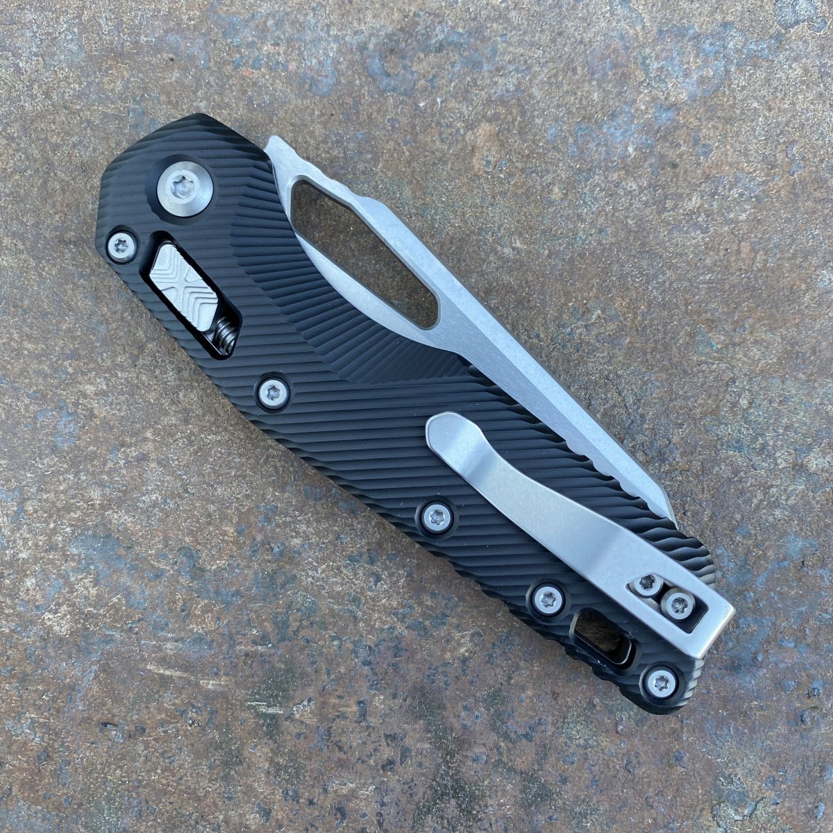 Microtech MSI Ram-Lok Black Aluminum Stonewashed M390 (210 Microtech MSI Ram-Lok Black Aluminum Stonewashed M390 (210