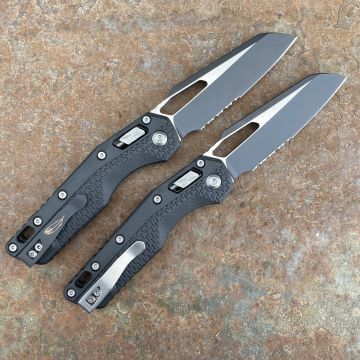 Microtech MSI Ram-Lok Black Polymer Two-Tone Black Partially Serrated M390 Folding Knife