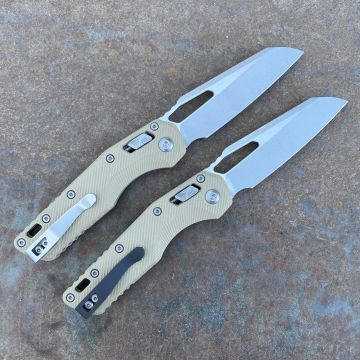 Microtech MSI Ram-Lok Fluted Tan G-10 Stonewashed M390 Folding Knife