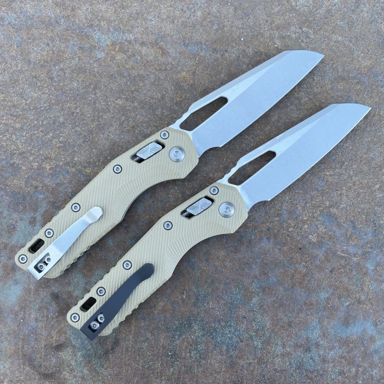 Microtech MSI Ram-Lok Fluted Tan G-10 Stonewashed M390 Folding Knife