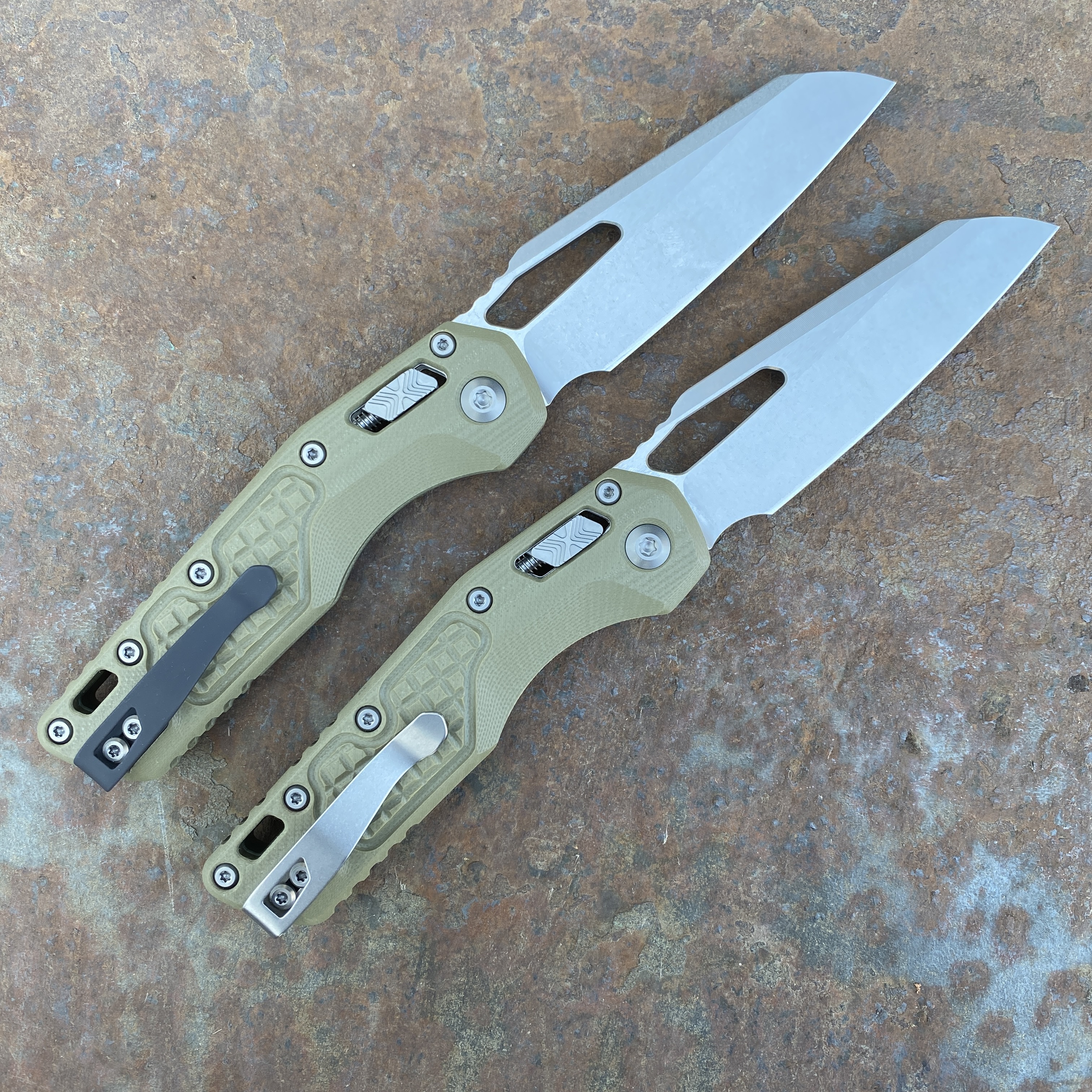ME ラボンエクラ Microtech MSI Ram-Lok Lawnman Frag OD Green G-10 Stonewashed M390