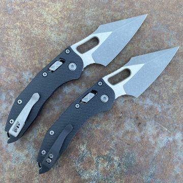 Microtech Stitch Ram-Lok Fluted Black G10 Apocalyptic M390 Folding Knife