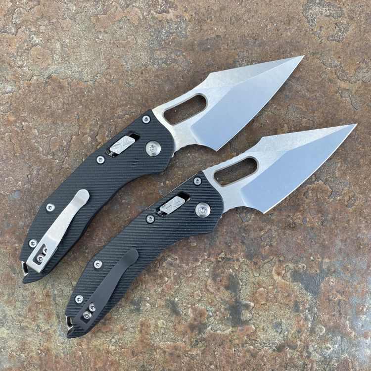 Microtech Stitch Ram-Lok Fluted Black G10 Stonewashed M390 Folding Knife