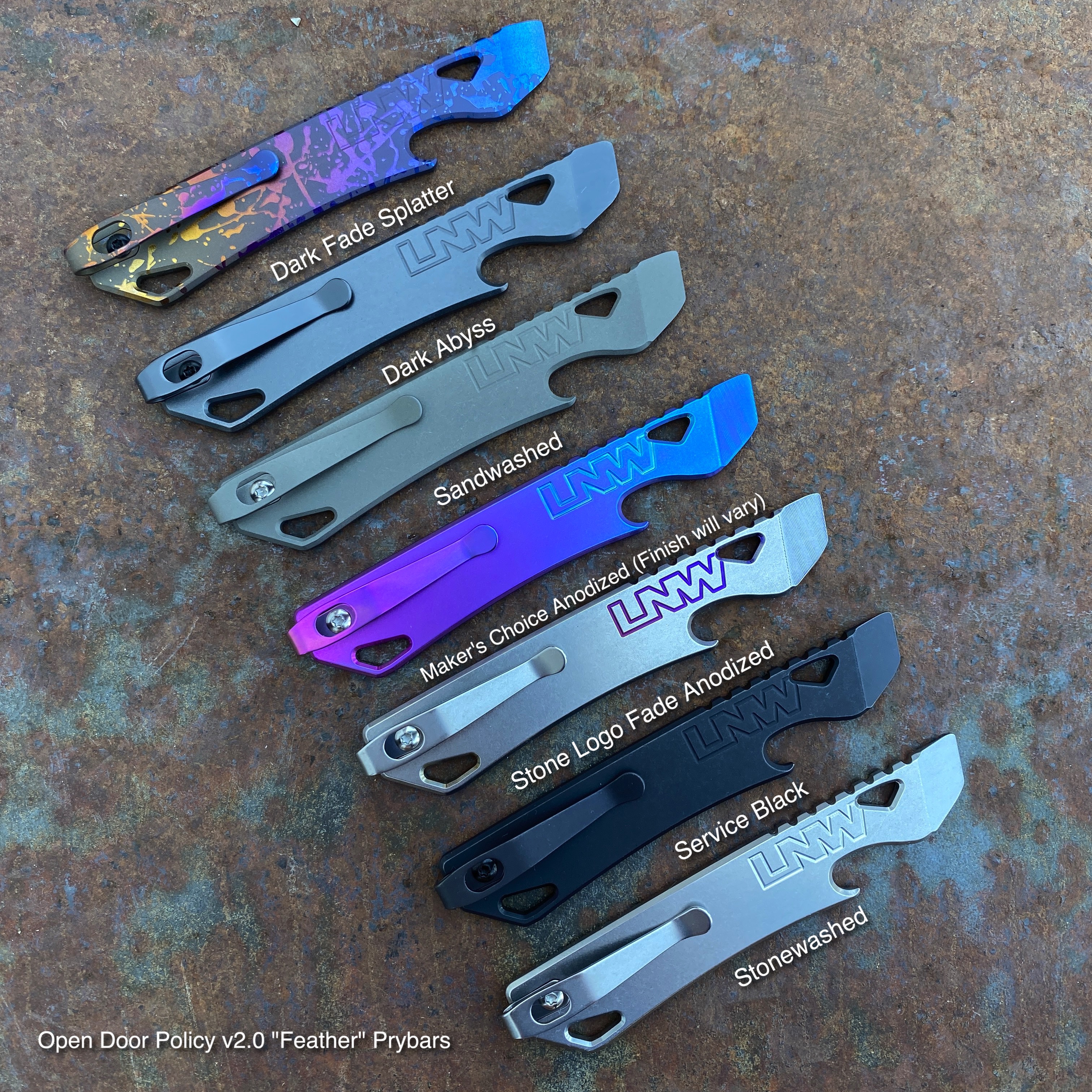 Open Door Policy v2.0 Milled Titanium Pocket Prybar EDC Tool