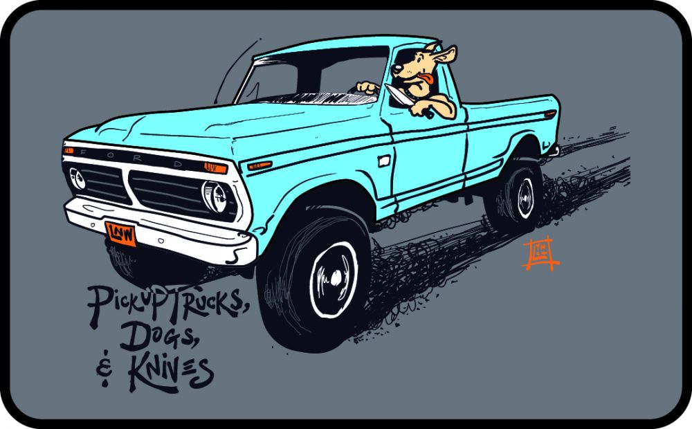 Pickups, Dogs and Knives Limited Run Stickers
