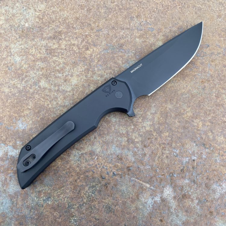 Pro-Tech Mordax Black Aluminum Black Magnacut Blade Folding Knife
