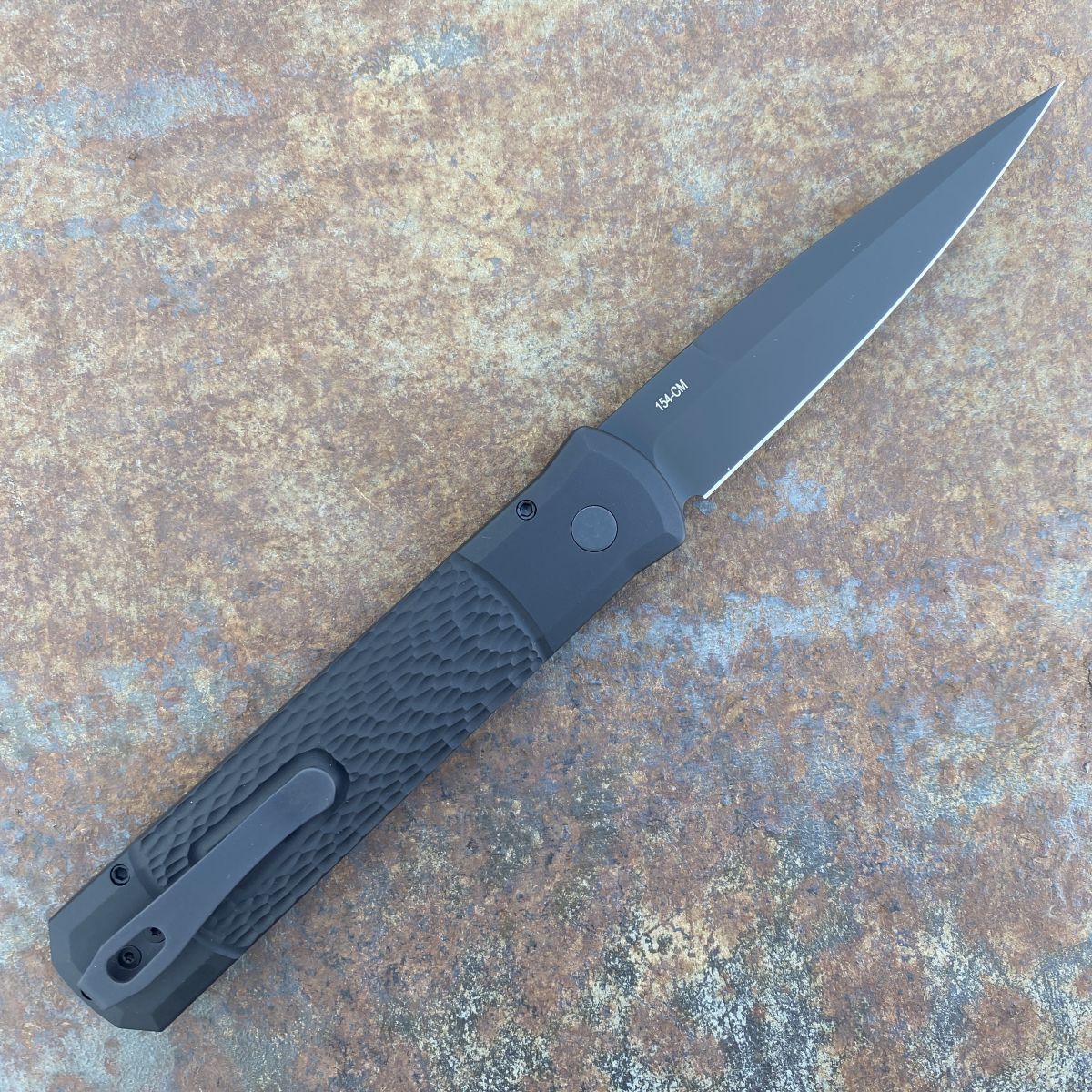 Pro-Tech Godfather Auto Black Jigged Aluminum DLC 154CM Blade (926