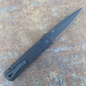 Pro-Tech Godfather Auto Black Jigged Aluminum DLC 154CM Blade Folding Knife