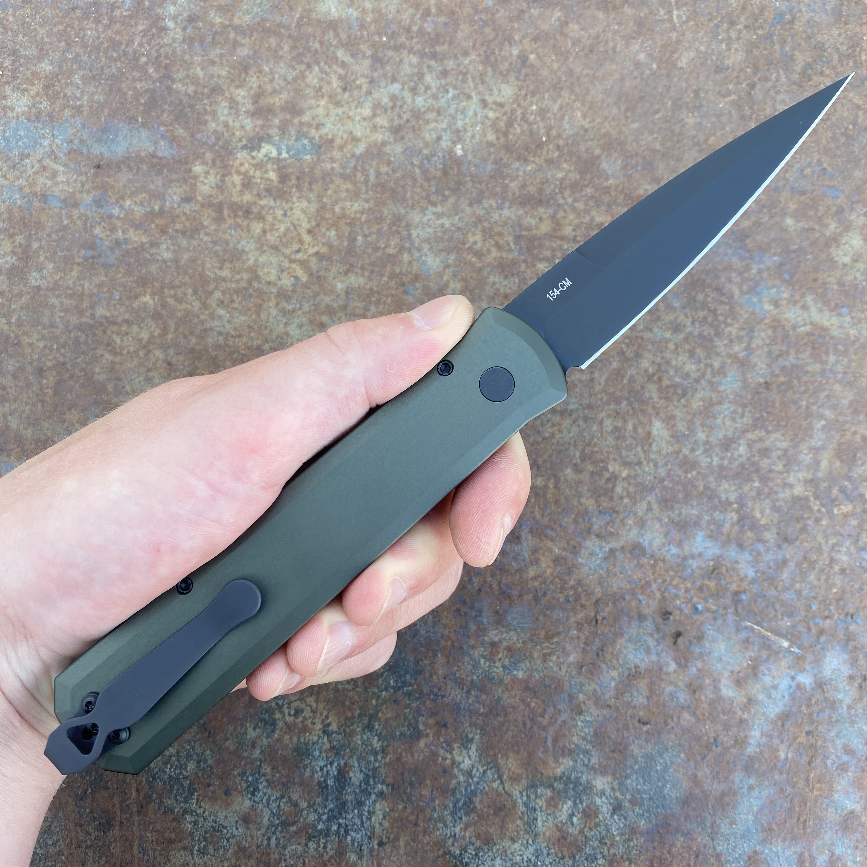 Pro-Tech Godfather Auto Black Jigged Aluminum DLC 154CM Blade (921