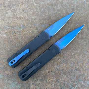 Pro-Tech Godson Auto Black Aluminum/G10 Sapphire Blue 154CM Blade Folding Knife