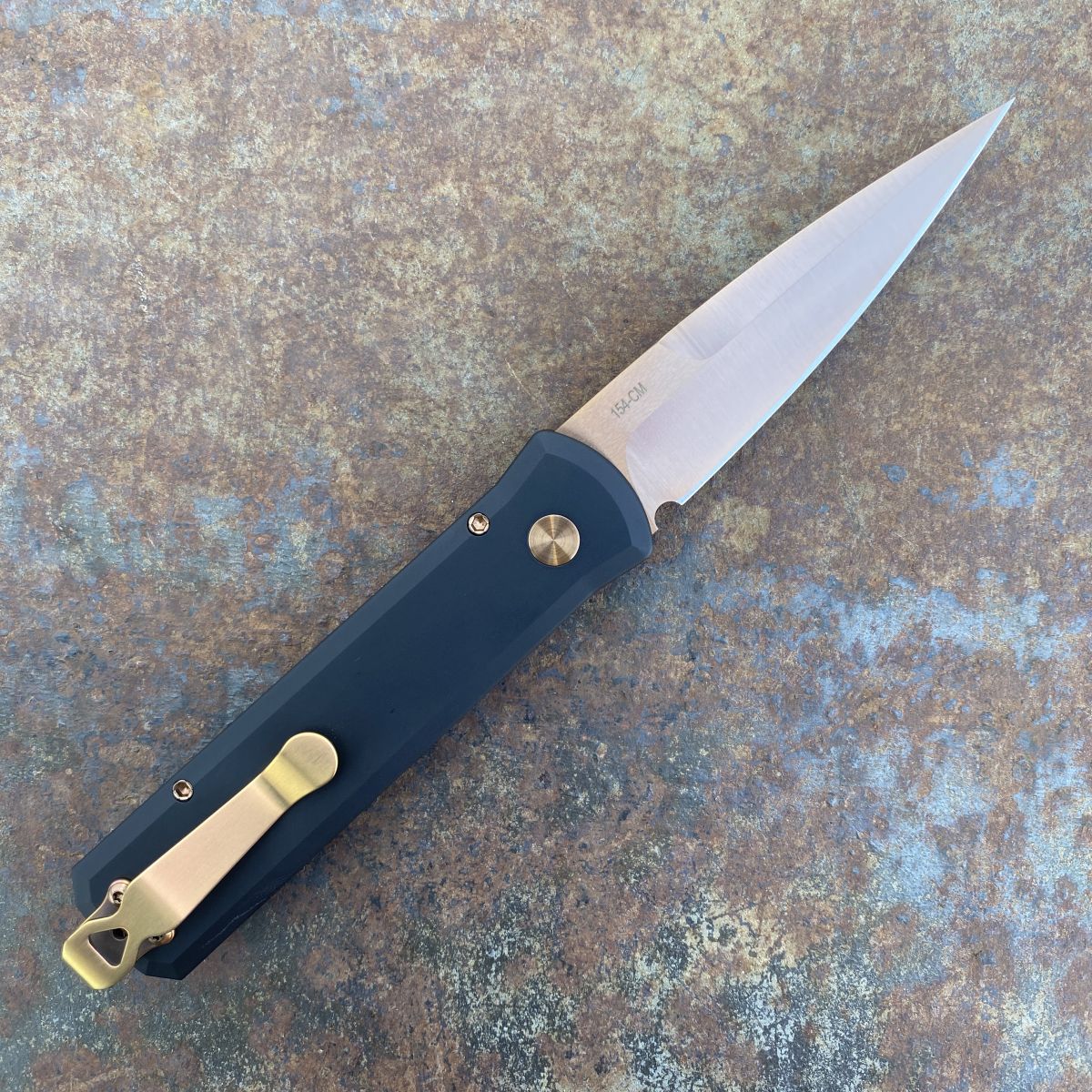 Pro-Tech Godson Auto Black Aluminum Rose Gold 154CM Blade (721 RG