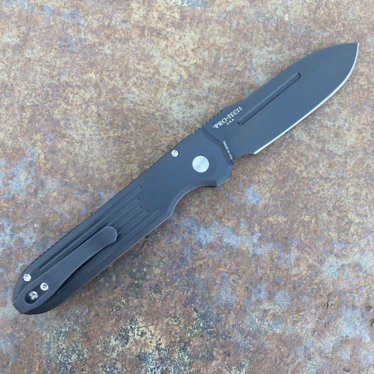 Pro-Tech PDW Auto Invictus Black Aluminum Stone Magnacut Blade Folding Knife